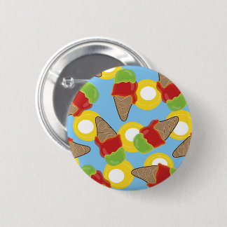 Badge Rond 5 Cm Cônes de glace rétro d'été cerise et citron vert m