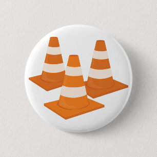 Badge Rond 5 Cm Cônes du trafic