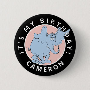 Badge Rond 5 Cm Confettis de personnages de Dr Seuss Anniversair