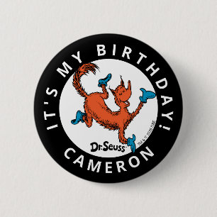 Badge Rond 5 Cm Confettis de personnages de Dr Seuss Anniversair