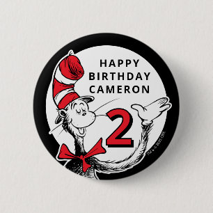 Badge Rond 5 Cm Confettis de personnages de Dr Seuss Anniversair