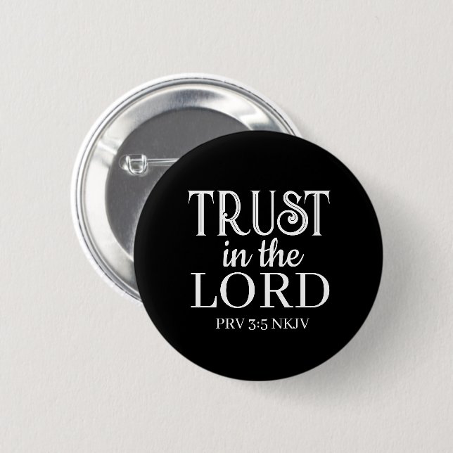 Badge Rond 5 Cm Confiance dans le Seigneur Bible Verse Simple (Devant & derrière)
