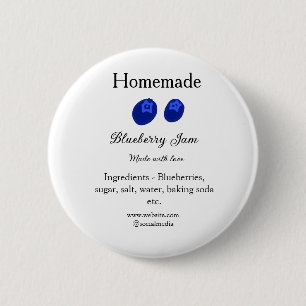 Badge Rond 5 Cm Confiture de bleuets maison faite avec amour ajout