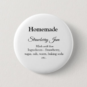Badge Rond 5 Cm Confiture de fraise maison faite avec amour ajoute