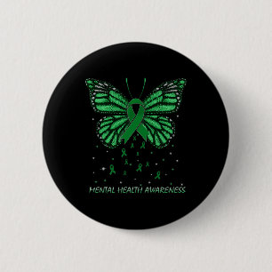 Badge Rond 5 Cm Confort des papillons de santé mentale