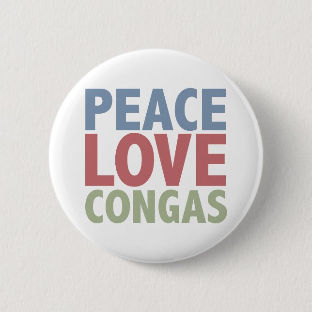 Badge Rond 5 Cm Congas d'amour de paix (Devant)