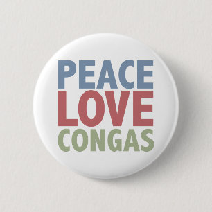 Badge Rond 5 Cm Congas d'amour de paix