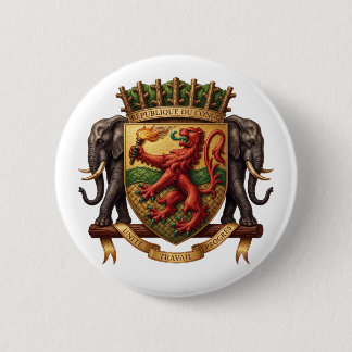 Badge Rond 5 Cm Congo manteau armoiries drapeau national symbole é