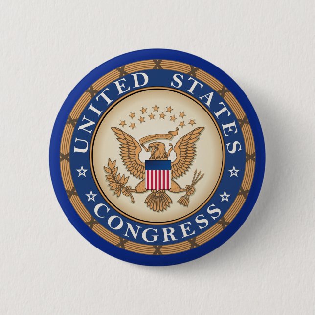 Badge Rond 5 Cm Congrès des États-Unis (Devant)