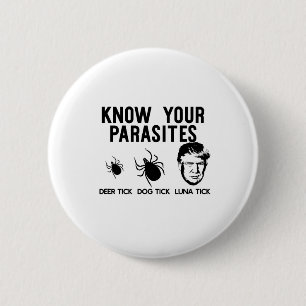 Badge Rond 5 Cm Connaissez vos parasites Anti-Trump Résiste T Shir