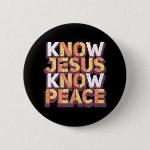 Badge Rond 5 Cm Connaître Jésus connaître la paix chrétienne relig