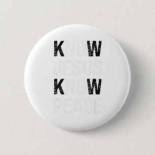 Badge Rond 5 Cm Connaître Jésus Connaître la Paix Foi Chrétienne