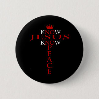 Badge Rond 5 Cm Connaître Jésus connaître la paix Religieux Christ