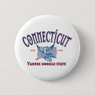 Badge Rond 5 Cm Connecticut