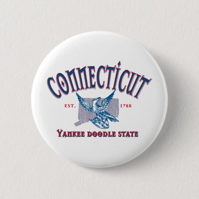 Badge Rond 5 Cm Connecticut (Devant)