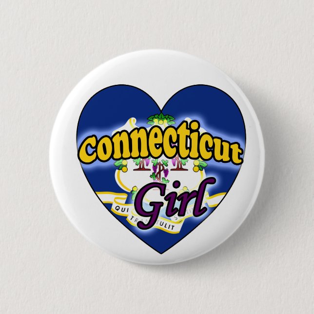 Badge Rond 5 Cm Connecticut Girl (Devant)