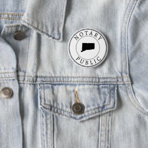Badge Rond 5 Cm Connecticut Notaire Public