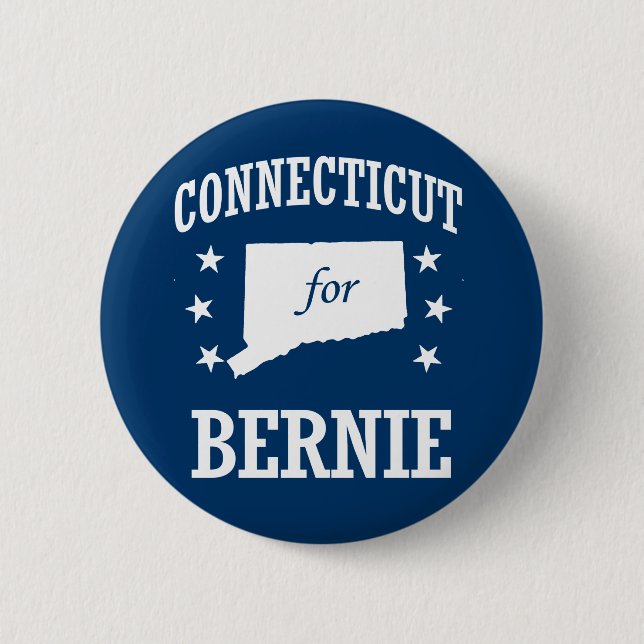 BADGE ROND 5 CM CONNECTICUT POUR BERNIE SANDERS (Devant)