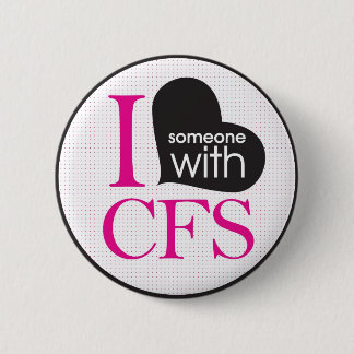 Badge Rond 5 Cm Conscience chronique de fatigue (rose et noir)