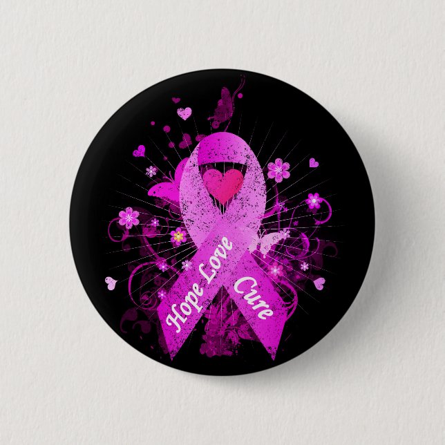 Badge Rond 5 Cm Conscience de cancer du sein (Devant)