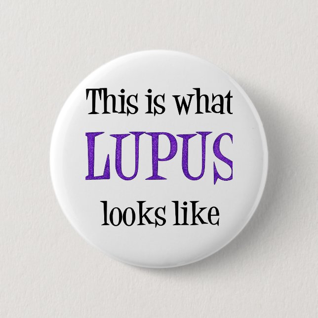 Badge Rond 5 Cm Conscience de lupus (Devant)