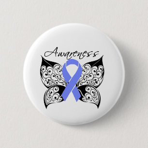 Badge Rond 5 Cm Conscience de papillon de tatouage - Cancer