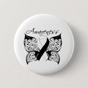 Badge Rond 5 Cm Conscience de papillon de tatouage - Cancer