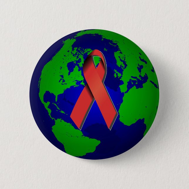Badge Rond 5 Cm Conscience de SIDA pour tous (Devant)
