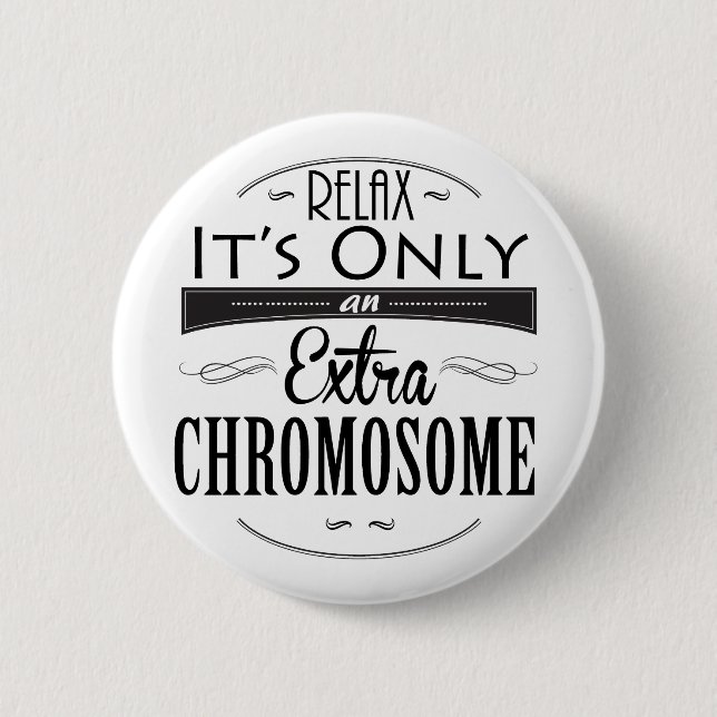 Badge Rond 5 Cm Conscience de syndrome de Down (Devant)