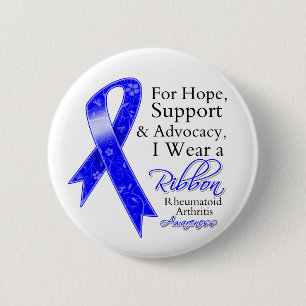 Badge Rond 5 Cm Conscience d'espoir de soutien de rhumatisme