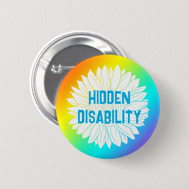 Badge Rond 5 Cm conscience du handicap caché (Devant & derrière)