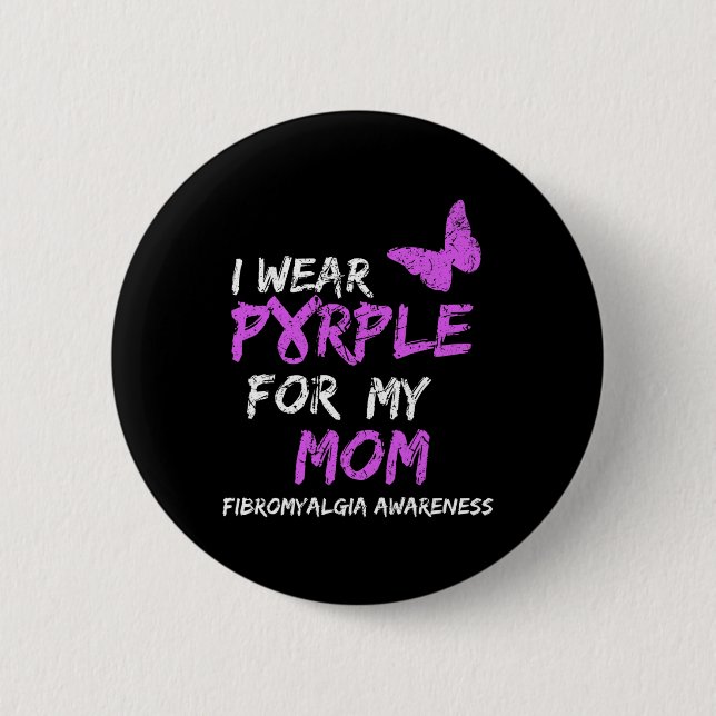 Badge Rond 5 Cm Conscience Je Porte Le Violet Pour Ma Mère 4 (Devant)