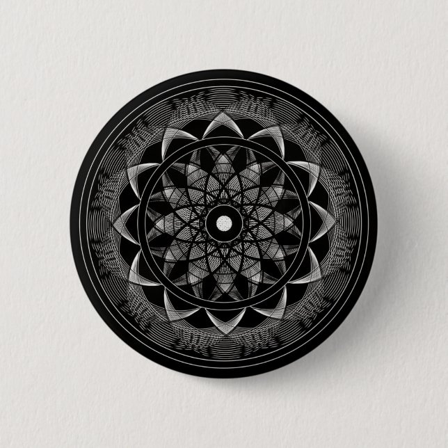 Badge Rond 5 Cm Conscience - mandala sacré de la géométrie (Devant)
