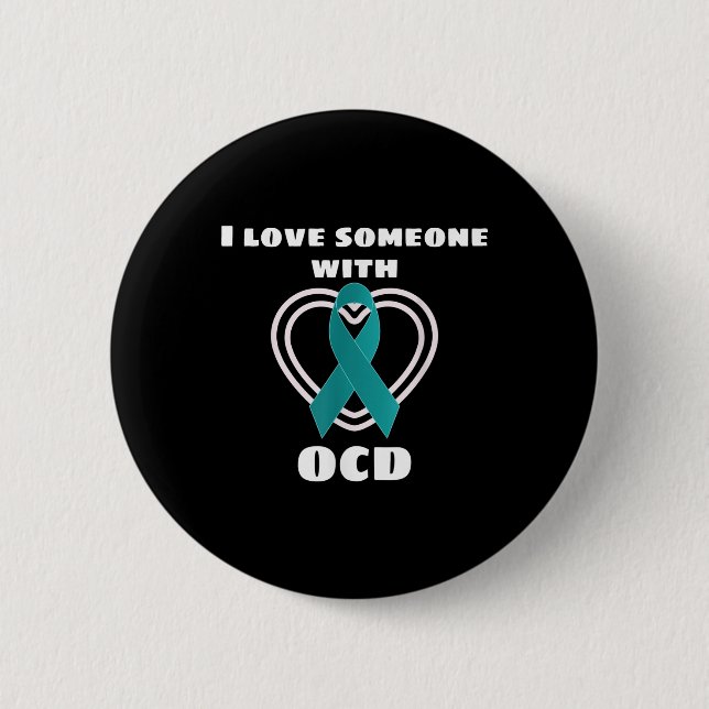 Badge Rond 5 Cm Conscience Ocd J'Aime Quelqu'Un Avec Ocd (Devant)