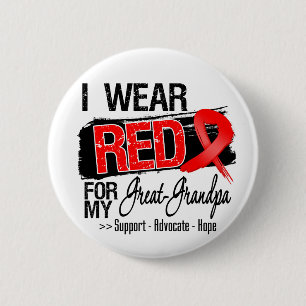 Badge Rond 5 Cm Conscience rouge de ruban - Grand-Grand-papa
