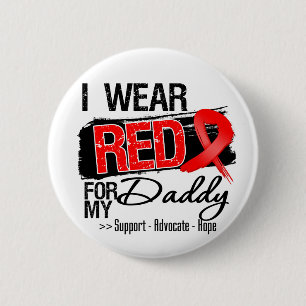 Badge Rond 5 Cm Conscience rouge de ruban - papa