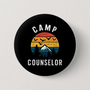 Badge Rond 5 Cm Conseiller de camp Camping Feu de camp Rétro Campi