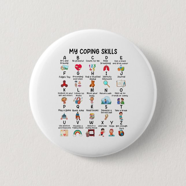 Badge Rond 5 Cm Conseiller Mes compétences d'adaptation Alphabet S (Devant)