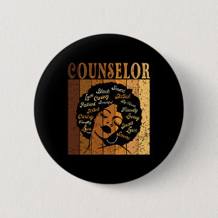 Badge Rond 5 Cm Conseillère Afro-Américaine Femmes Historique Noir