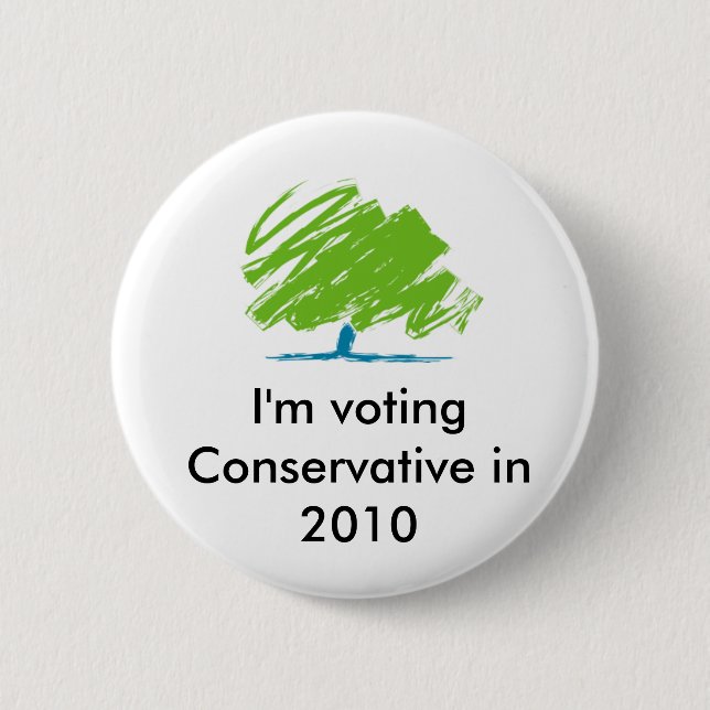 Badge Rond 5 Cm conservative_party_logo, je vote Conservativ… (Devant)
