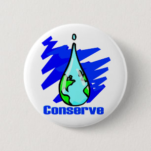 Badge Rond 5 Cm Conserver Eau Terre goutte d'eau