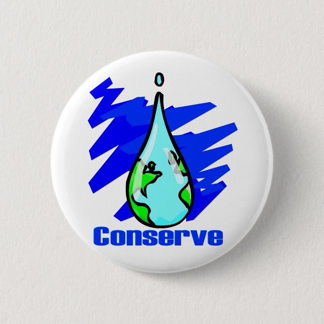 Badge Rond 5 Cm Conserver Eau Terre goutte d'eau (Devant)
