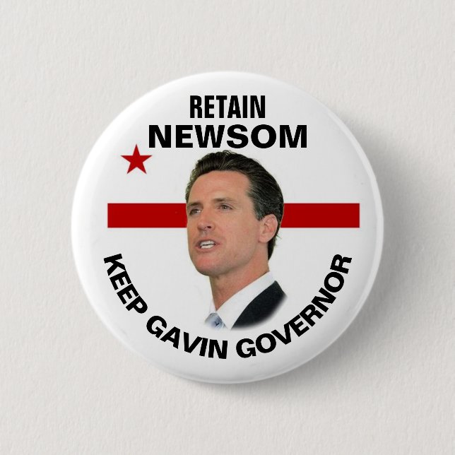 Badge Rond 5 Cm Conserver Gavin Newsom en 2021 (Devant)