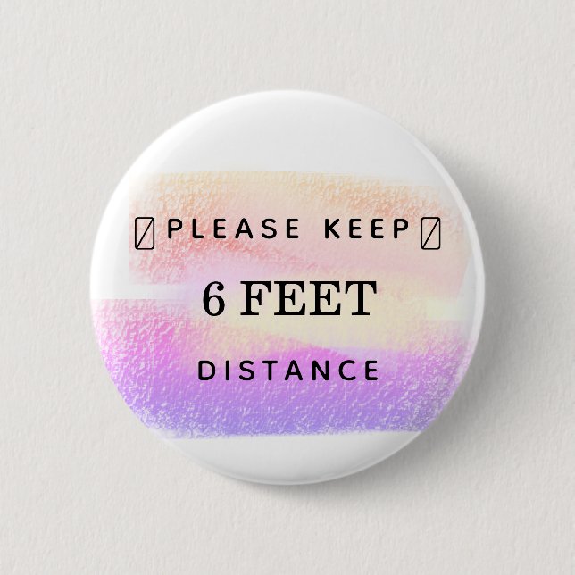 Badge Rond 5 Cm Conserver la distance covid-19 pastels légers brus (Devant)