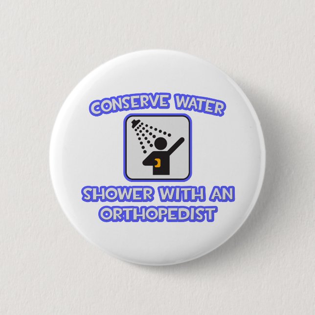 Badge Rond 5 Cm Conserver l'eau .. Douche avec orthopédiste (Devant)