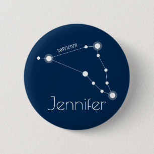 Badge Rond 5 Cm Constellation de zodiaque de Capricorne personnali