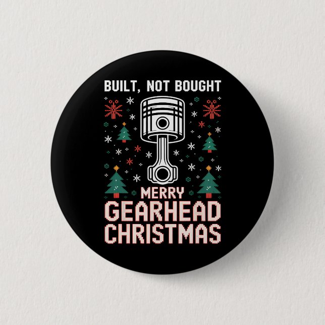 Badge Rond 5 Cm Construite pas acheté Piston Funny Joyeux Tête d'e (Devant)