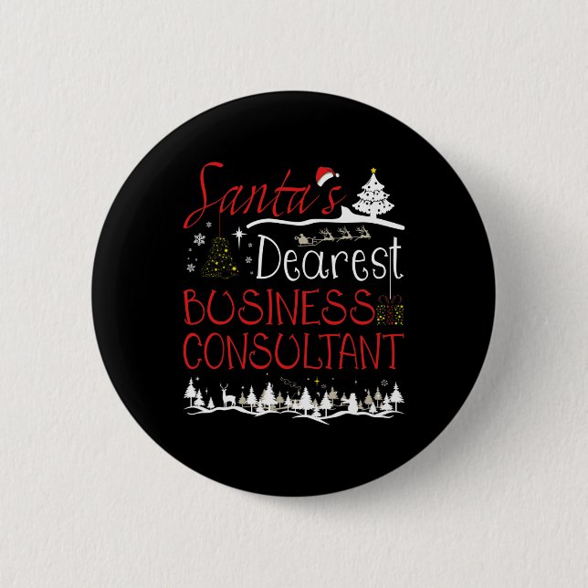 Badge Rond 5 Cm Consultant d'affaires Xmas Job Cute Noël (Devant)