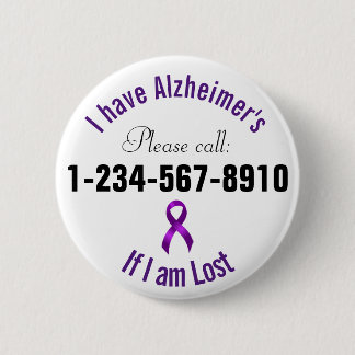 Badge Rond 5 Cm Contact de secours d'Alzheimers