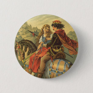 Badge Rond 5 Cm Conte de fées victorien vintage, frère et sœur